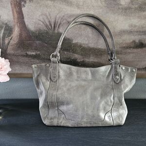 Frye Melissa Gray Leather Tote Bag